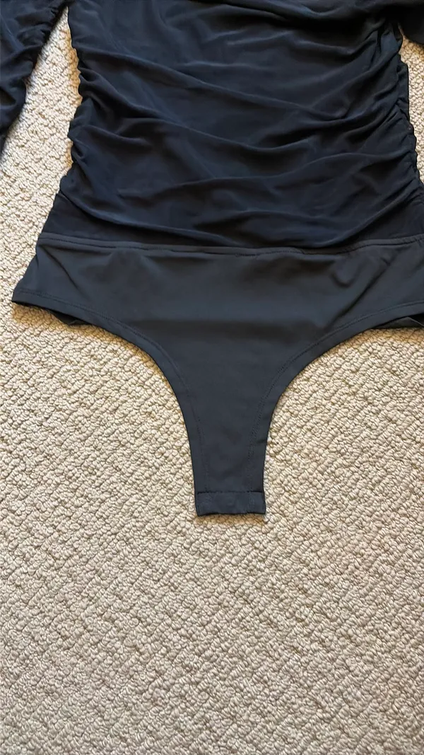 Pink Lily Black Long Sleeve Square Neck Bodysuit - Image 7