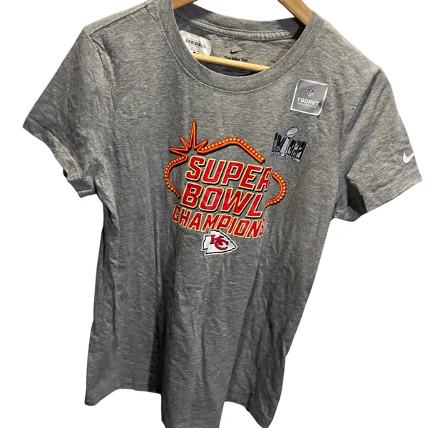 Nike Kansas City Chiefs Super Bowl‎ Champions Gray Tee Large - Image 2