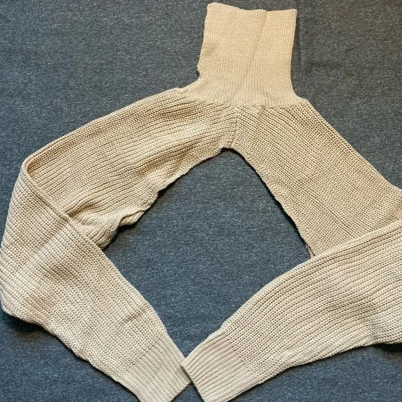 2 piece set winter turtleneck crop sweaters vest backless‎ knitted new ju… - Image 8