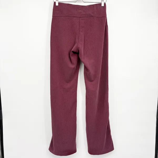 Lululemon Womens Ribbed Softstreme High-Rise Flared Lounge Pants Garnet Size 8 - Image 7