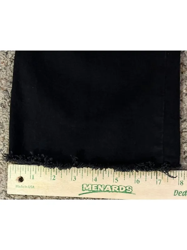 Zara Womens 10 Black Cropped Straight Leg Jeans Raw Hem High Rise Used - Image 10