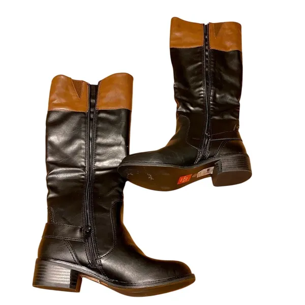 Black/Brown Knee High Boots (NWT) Brown Size 7 - Image 3