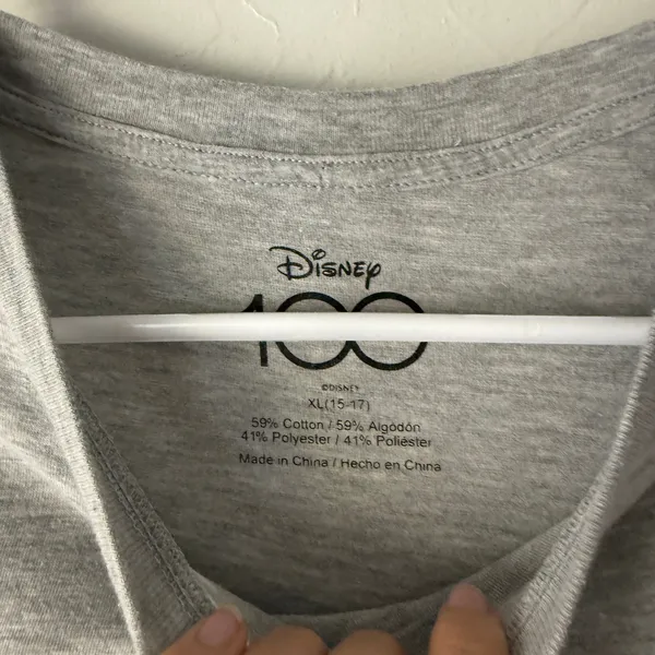 Disney 100 Gray Character Collage‎ Graphic Tee Size XL Mickey Lilo Stitch - Image 6