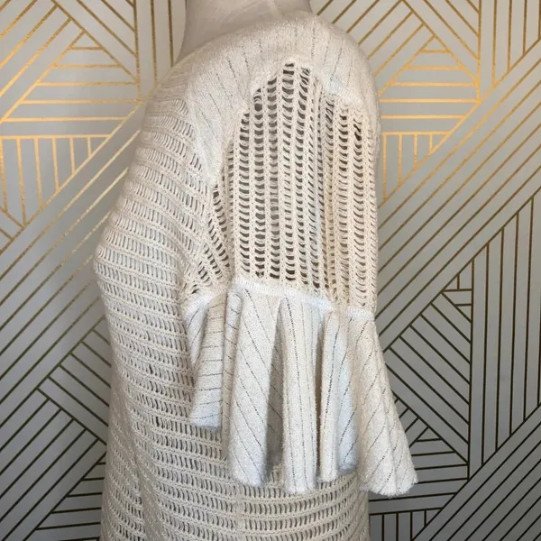 Free People Babes Only Open Weave Knit Top Ivory‎ - Image 6