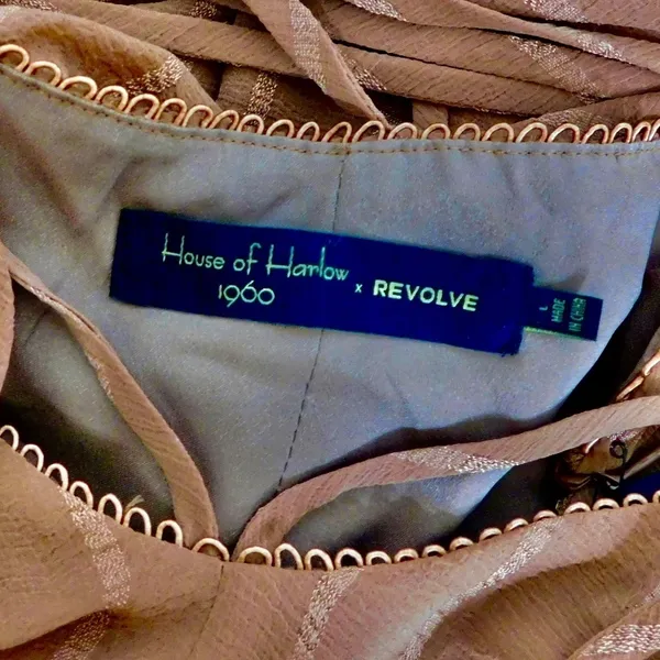 NWT!! HOUSE OF HARLOW‎ 1960 x Revolve Paolo Jumpsuit Tawny Brown Festival Large - Image 12