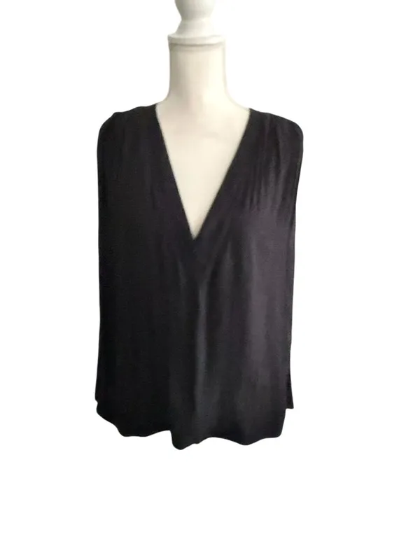 FREE PEOPLE Black Swing Linen Blend Tank Top Size Medium - Image 4