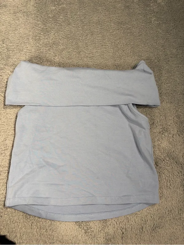 Aerie chill up Off-Shoulder Top medium blue - Image 4
