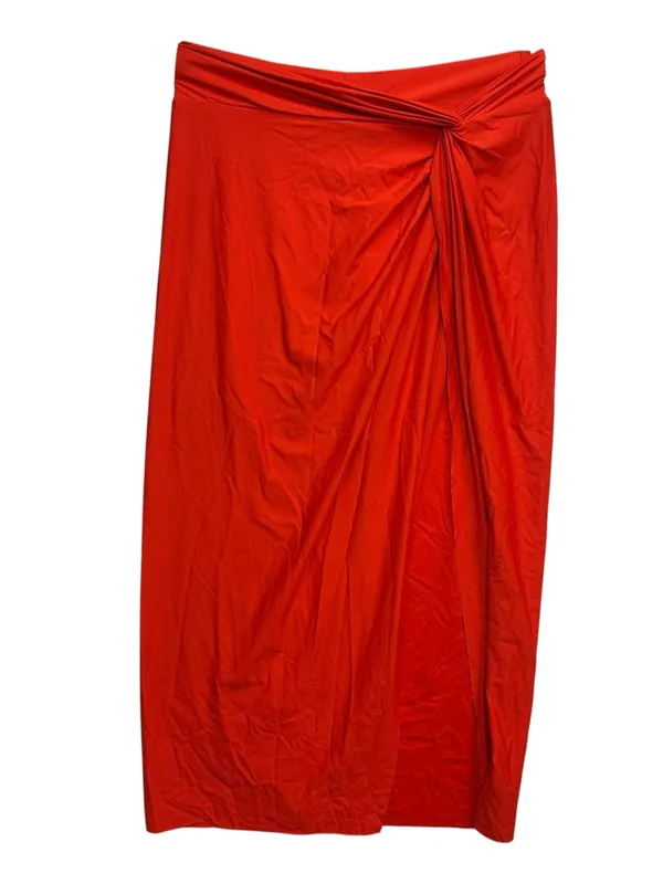 CALIA Twisted Knot Sarong Skirt Small Fresh Red Swim Cover Up NWT - Image 4