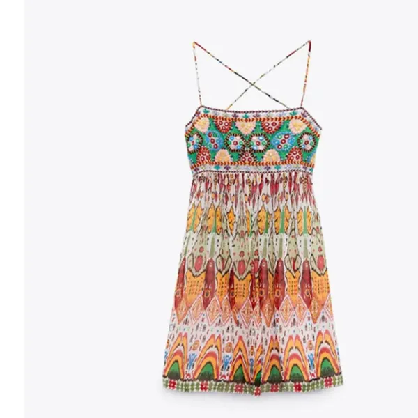 Nwot Zara Woman Strapy Embroidered Short Dress. 6895/240 - Image 9