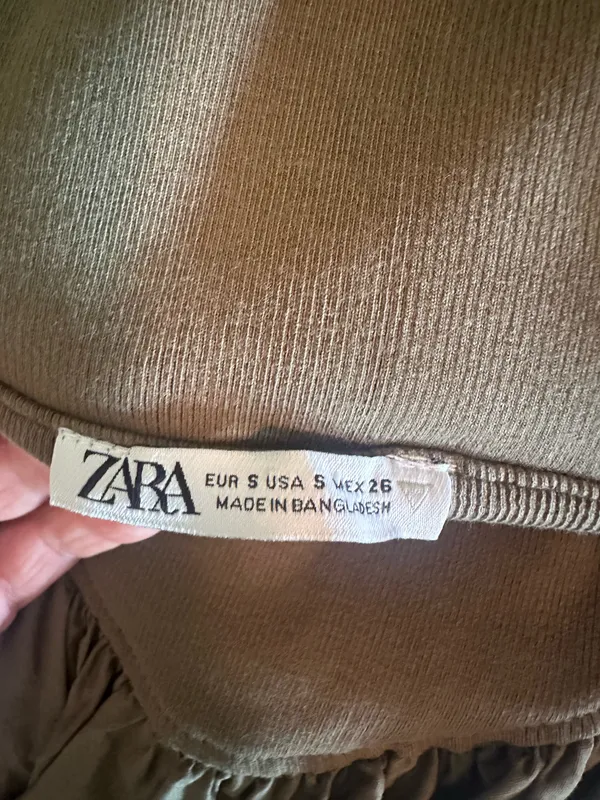 ZARA Mixed Rib Poplin Balloon Dress - Image 4