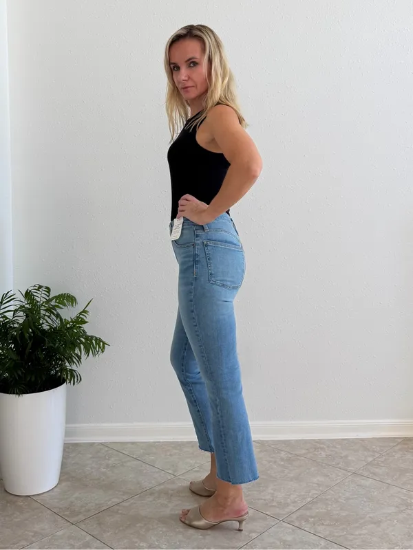 Madewell The Stretch Flare Crop Jeans High Rise Blue Size 25 NWT - Image 2