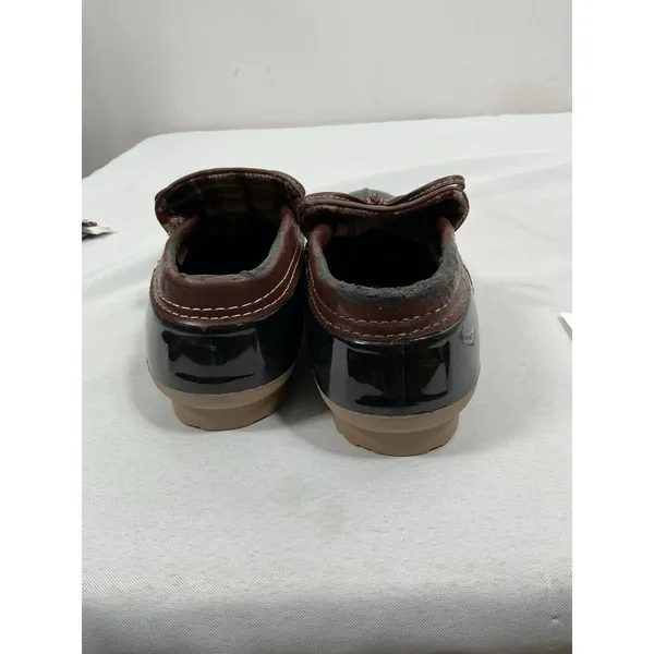 Womans Yoki Slip On Low Duck Boots Size 7.5 Black Brown - Image 3