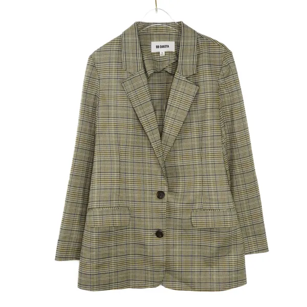 Urban Outfitters BB Dakota Tan Brown Plaid Blazer Jacket Small - Image 6