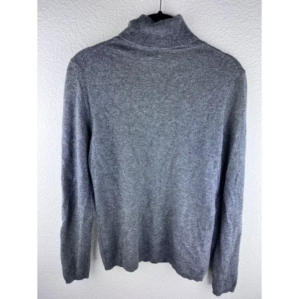 Charter Club 100% Cashmere Turtleneck Sweater Grey Womens Size S Preppy‎ luxury - Image 2
