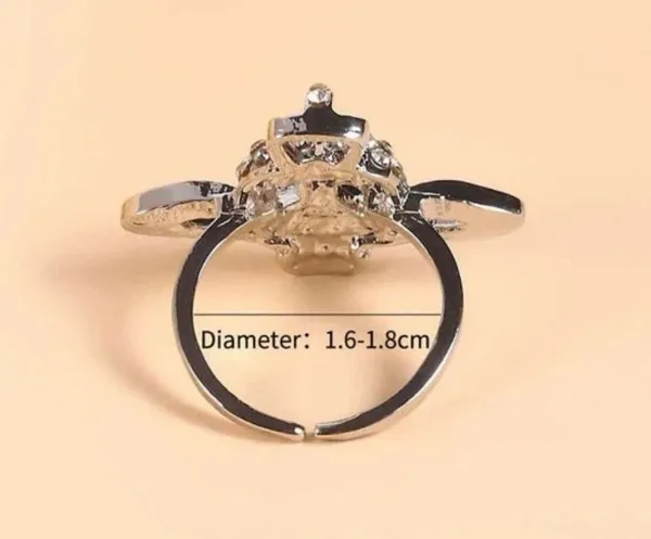 UBO Skull Decor Cuff Ring Silver - Image 3
