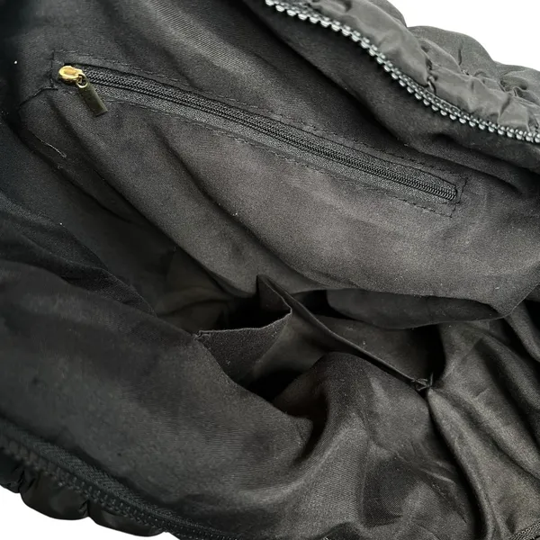 Black Quilted Puffer Shoulder Crossbody Hobo Bag - Image 10