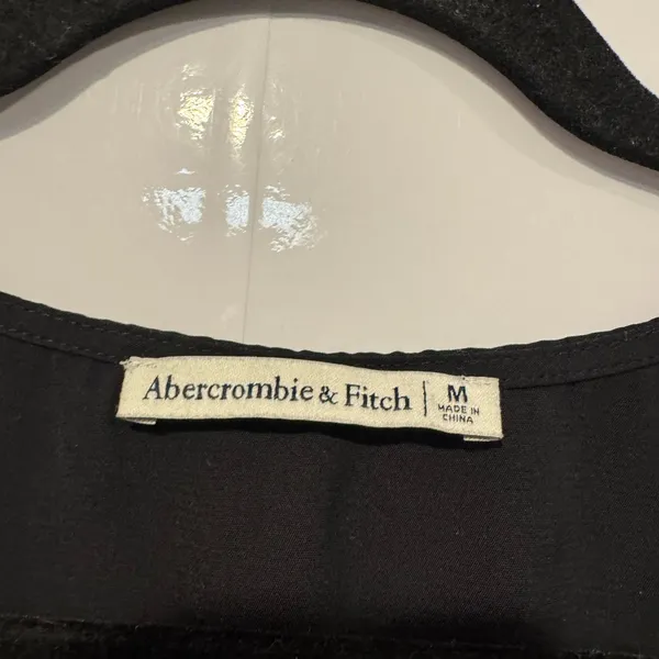 Abercrombie‎ and Fitch black corset puff sleeve crop top - Image 3