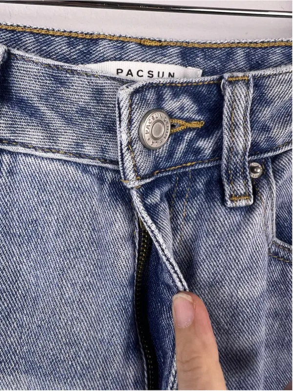 PacSun Los Angeles High Rise Straight Leg Distressed Jeans W Size 24 90s boyfrie - Image 2