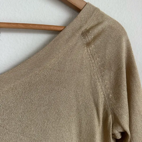 Vintage Banana Republic Gold Knit Off the Shoulder Top - Image 11
