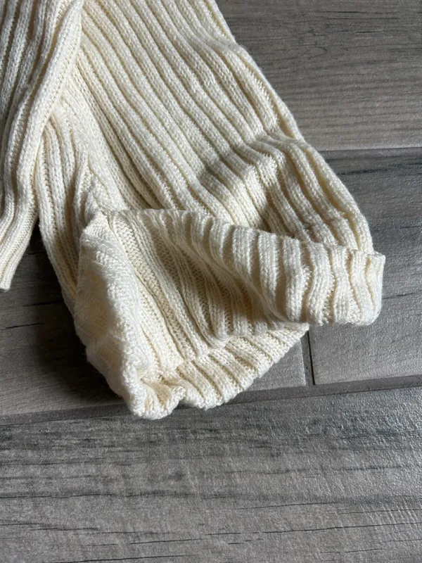 Nasty Gal Cream Ribbed Cropped Cardigan - Image 5