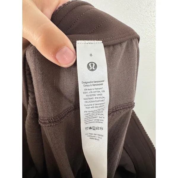 Lululemon Scuba Mid-Rise Wide-Leg Pant 7/8 Velvet Cord Espresso Brown 8 LW5GA5S - Image 8