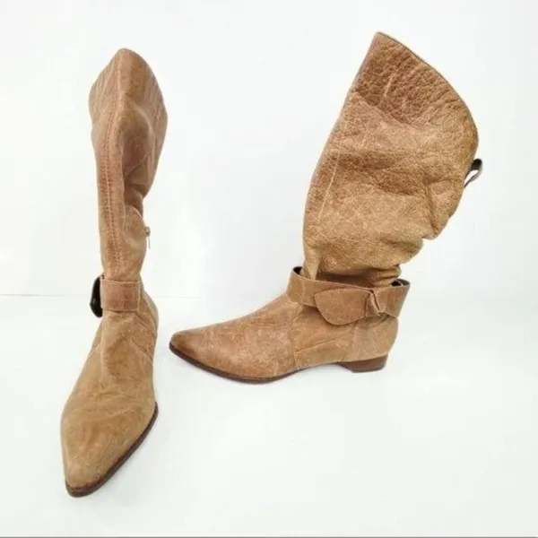 BRUNO MENEGATTI‎ Soft Leather Brown Boots 7 Tan - Image 2
