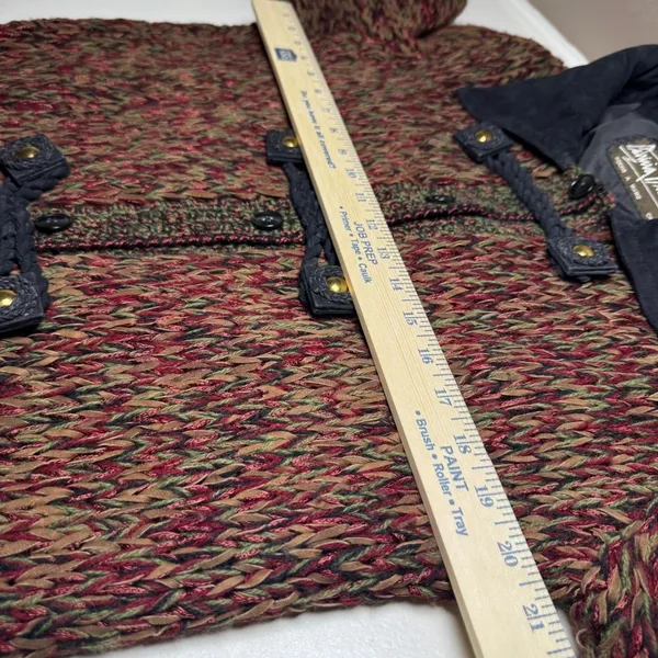 Patricia Barrera Alpaca Wool Leather Knit Toggle Cardigan Coat Chile Handmade L‎ - Image 8