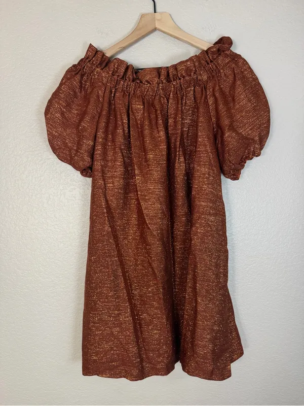 Sézane Tamara Dress in Bronze size 34 US 2 NEW $245 - Image 13