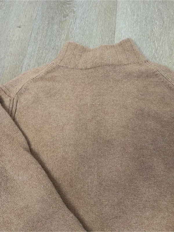 J Crew Camel Tan Knit Mock Neck Wool Alpaca Sweater - Image 7