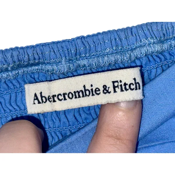 Abercrombie & Fitch Blue Smocked Back Puff Sleeve Mini Dress Womens Size XS P - Image 3