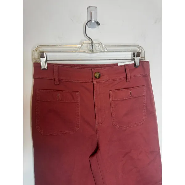 LOFT The Palmer Wide Leg High Rise Pants Size 2 Dusty Rose Pink Denim Trousers - Image 3