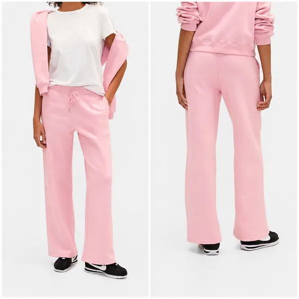 Gap Relaxed Straight-Leg Sweatpants in Pure Pink Fleece Size Small Lounge- NWT - Image 2
