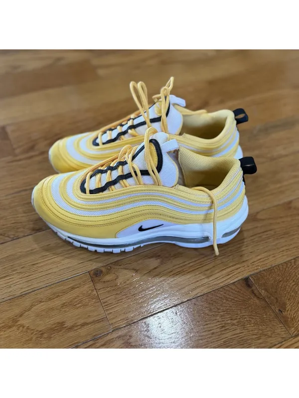 Size US 8 Wmns Nike Air Max 97 Topaz Gold White Taxi Sneakers Trainers 921733 - Image 10