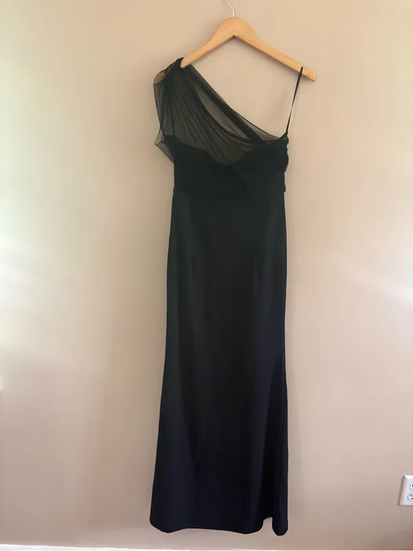 Lulus Brayla Black One-Shoulder Mermaid Maxi Dress Size Medium Formal Wedding - Image 6