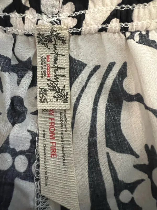 Free People Black and White Floral Pajama Shorts - Image 2