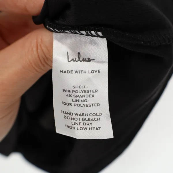 Lulus Black Sleeveless Twisted Cowl Neck Bodycon Mini Dress Large New - Image 4