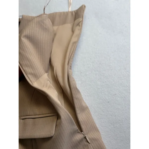 Zara Womens Tan Pinstripe Strapless V-Neck Bustier Top Size Medium NWT - Image 7