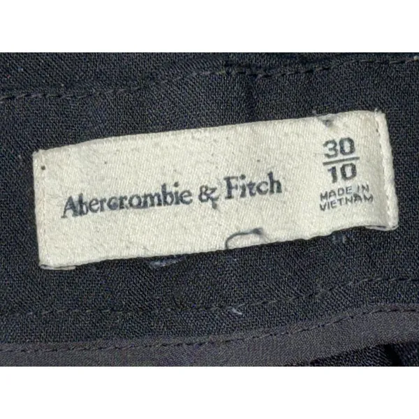 Abercrombie & Fitch Black Pleated High Waisted Straight Leg Trousers Size 30 10 - Image 5