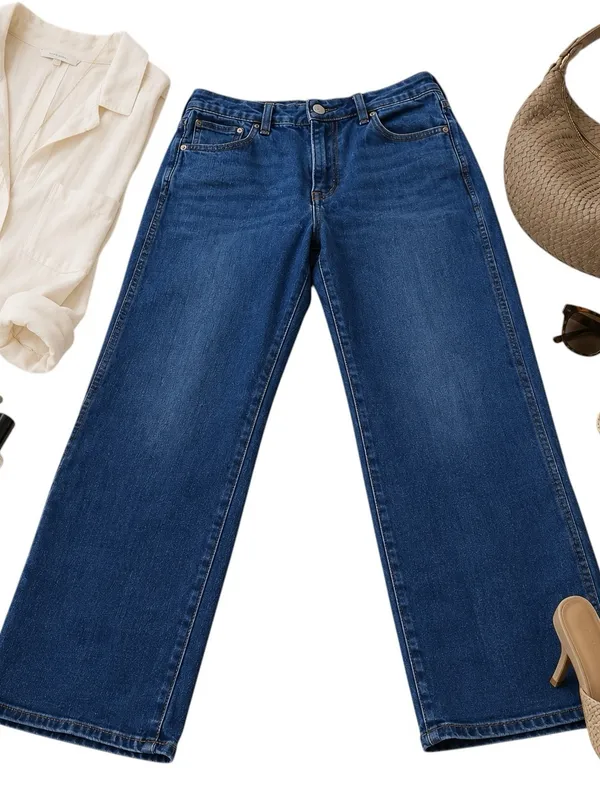J.Crew High Rise Vintage Straight Crop Jeans Dark Wash Stretch Denim Women’s 31 - Image 15