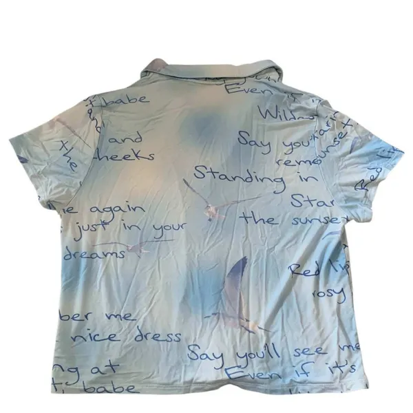 Taylor Swift 1989 Taylor's Version Top XS Blue Wildest Dreams Swiftie Loungewear - Image 3