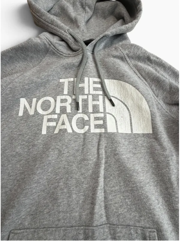 Women's The North Face Hoodie Sweatshirt Size XS Grey White Logo - Image 3