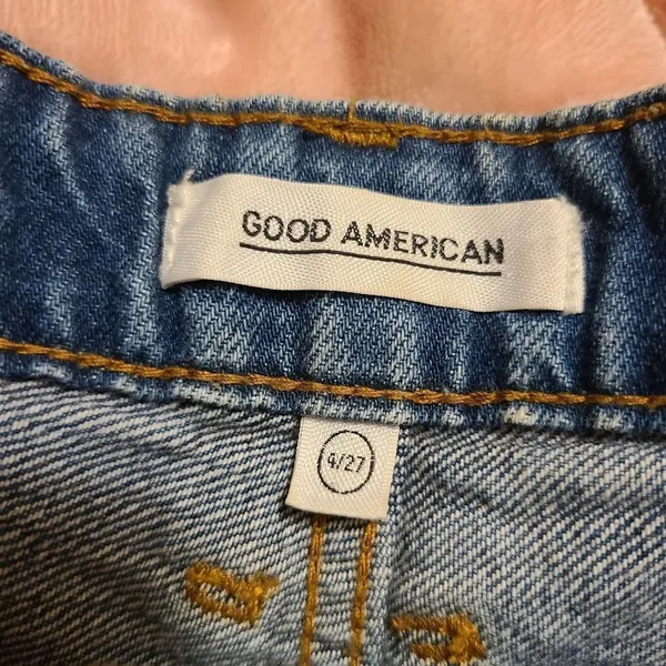 Good American Blue Distressed Jean Shorts - Image 6