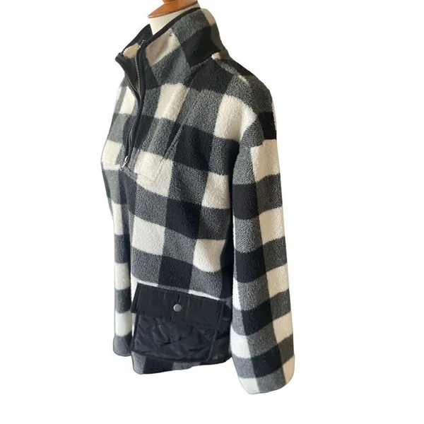 Como Vintage Black and White Checkered Half Zip Mock Collar Pullover Size XL - Image 10