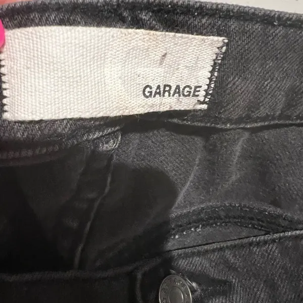 GARAGE Black High Rise Ripped Jean Shorts‎ Size 9 - Image 4