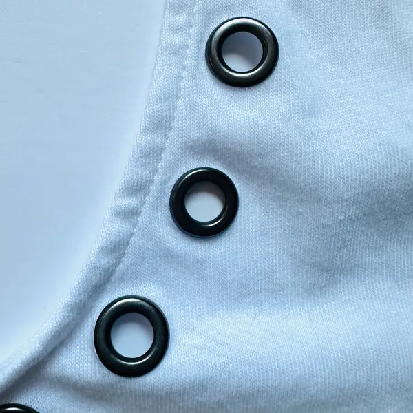 Weekday Halterneck Tank Top Womens Sz Medium‎ White with Silver Eyelet detail - Image 9