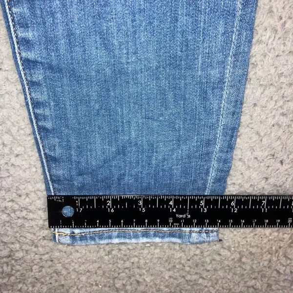 7 For All Mankind Skinny Jeans Women 26 Medium Wash Whiskered Stretch‎ Denim - Image 8