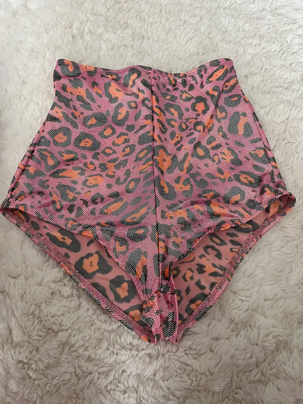 Shiny Leopard Shorts Multi - Image 2