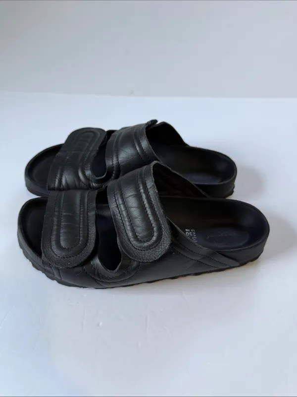 Birkenstock Black Men's Dual-Strap Slide Sandals - Image 3