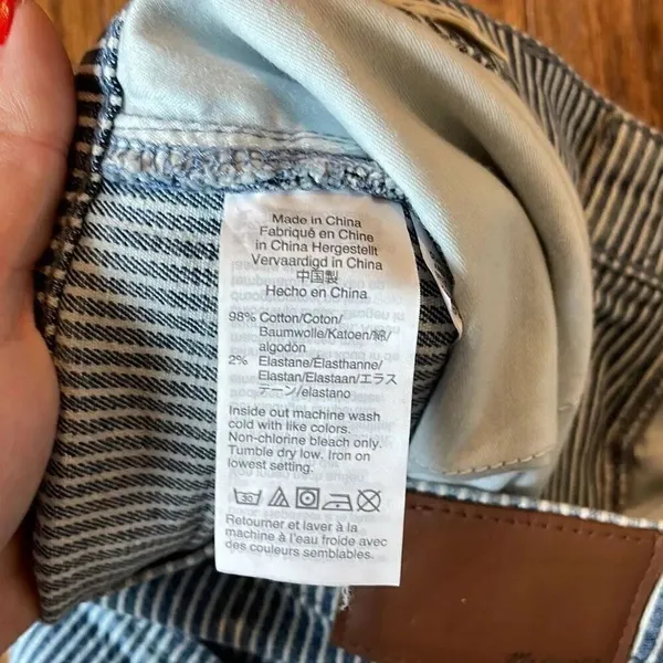 Madewell 9”mid rise piper striped skinny jeans 32 - Image 9