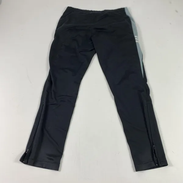 Adidas Track Pants Womens Small Black‎ Gray 3 Stripe Ankle Zip Running Training - Image 9